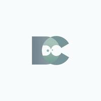 initial logo cd, dc, d inside c rounded letter negative space logo vector