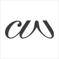 Initial letter cw logo or wc logo vector design template