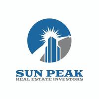 Sun over Cityscape Skyscrapers Business city Logo design vector template. Real Estate Architecture Construction Logotype concept icon.