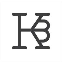 Initial letter bk logo or kb logo vector design template