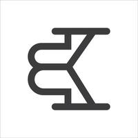 Initial letter bk logo or kb logo vector design template