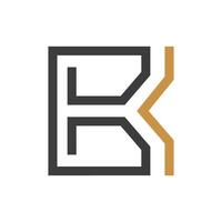 Initial letter bk logo or kb logo vector design template