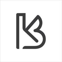 Initial letter bk logo or kb logo vector design template