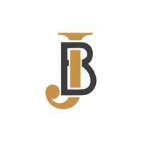 Initial letter bj logo or jb logo vector design template