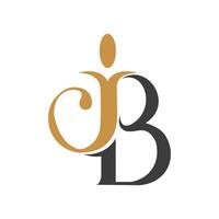 Initial letter bj logo or jb logo vector design template