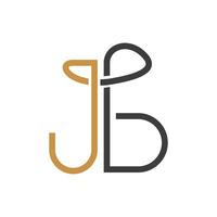 Initial letter bj logo or jb logo vector design template