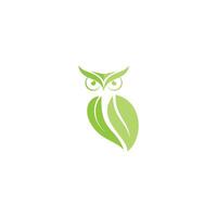 Owl Logo icon shield wing creative Modern Design. Owl logo with leaf icon vector. vector