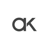 Initial Letter ak logo or ka logo vector design template