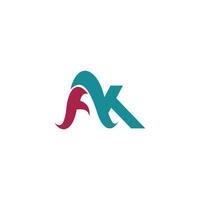 Initial Letter ak logo or ka logo vector design template