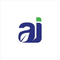 Initial letter ja or aj logo vector design template