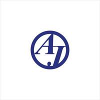 Initial letter ja or aj logo vector design template