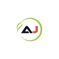 Initial letter ja or aj logo vector design template