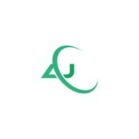 Initial letter ja or aj logo vector design template