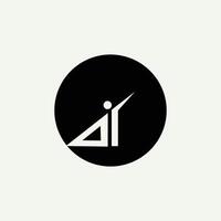 Initial letter ai or ia logo vector design template