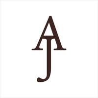 Initial letter ja or aj logo vector design template