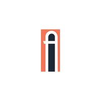 Initial letter ai or ia logo vector design template