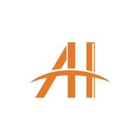 Initial letter ah or ha logo design template vector