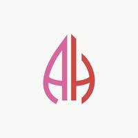 Initial letter ah or ha logo design template vector