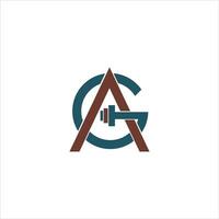 Initial letter ah or ha logo design template vector