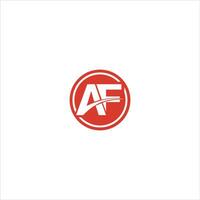 Initial letter af or fa logo design template vector