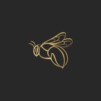 miel abeja logo insecto diseño modelo vector
