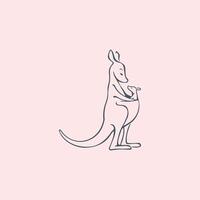 kangaroo logo design template vector