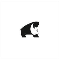 Animal Rhino logo design template vector