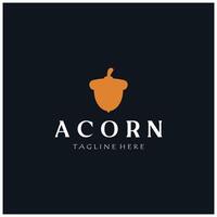 Simple Acorn logo design with leaves,oak leaves logo,isolated with vector illustration editing