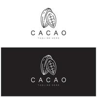cocoa logo,cocoa bean,cocoa tree,cocoa branches and leaves,chocolate mix on white background,vintage,modern,simple,minimalist icon illustration template design vector