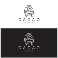 cacao logotipo,cacao frijol, cacao árbol,cacao ramas y hojas,chocolate mezcla en blanco fondo, vintage, moderno, simple, minimalista icono ilustración modelo diseño vector