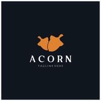Simple Acorn logo design with leaves,oak leaves logo,isolated with vector illustration editing