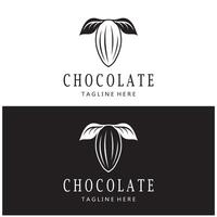 cacao logotipo,cacao frijol, cacao árbol,cacao ramas y hojas,chocolate mezcla en blanco fondo, vintage, moderno, simple, minimalista icono ilustración modelo diseño vector