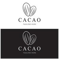 cacao logotipo,cacao frijol, cacao árbol,cacao ramas y hojas,chocolate mezcla en blanco fondo, vintage, moderno, simple, minimalista icono ilustración modelo diseño vector