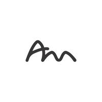 Alphabet letters Initials Monogram logo AM, MA, A and M vector