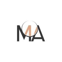 Alphabet letters Initials Monogram logo AM, MA, A and M vector