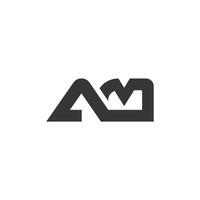 Alphabet letters Initials Monogram logo AM, MA, A and M vector