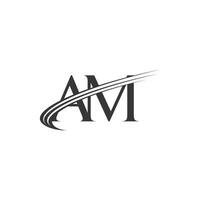 AM, MA, A AND M Abstract initial monogram letter alphabet logo design vector