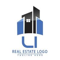 LI Real Estate Logo Design House Logo Stock Vector. vector