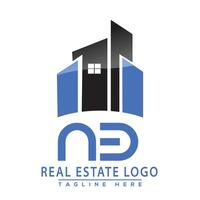 NB Real Estate Logo Design House Logo Stock Vector. vector