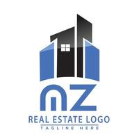 MZ Real Estate Logo Design House Logo Stock Vector. vector