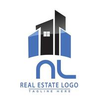 NL Real Estate Logo Design House Logo Stock Vector. vector