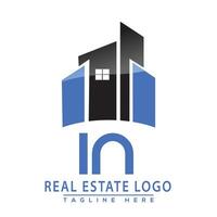 IN Real Estate Logo Design House Logo Stock Vector. vector