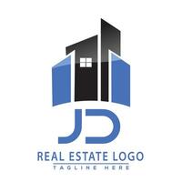 JD Real Estate Logo Design House Logo Stock Vector. vector