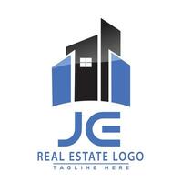 JE Real Estate Logo Design House Logo Stock Vector. vector