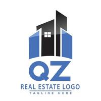 QZ Real Estate Logo Design House Logo Stock Vector. vector