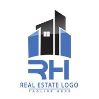 RH Real Estate Logo Design House Logo Stock Vector. vector