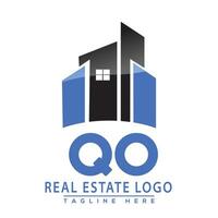 QO Real Estate Logo Design House Logo Stock Vector. vector