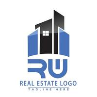RW Real Estate Logo Design House Logo Stock Vector. vector