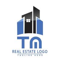TM Real Estate Logo Design House Logo Stock Vector. vector