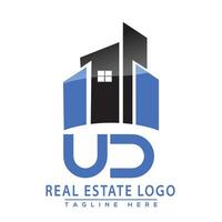 ud real inmuebles logo diseño casa logo valores vector. vector